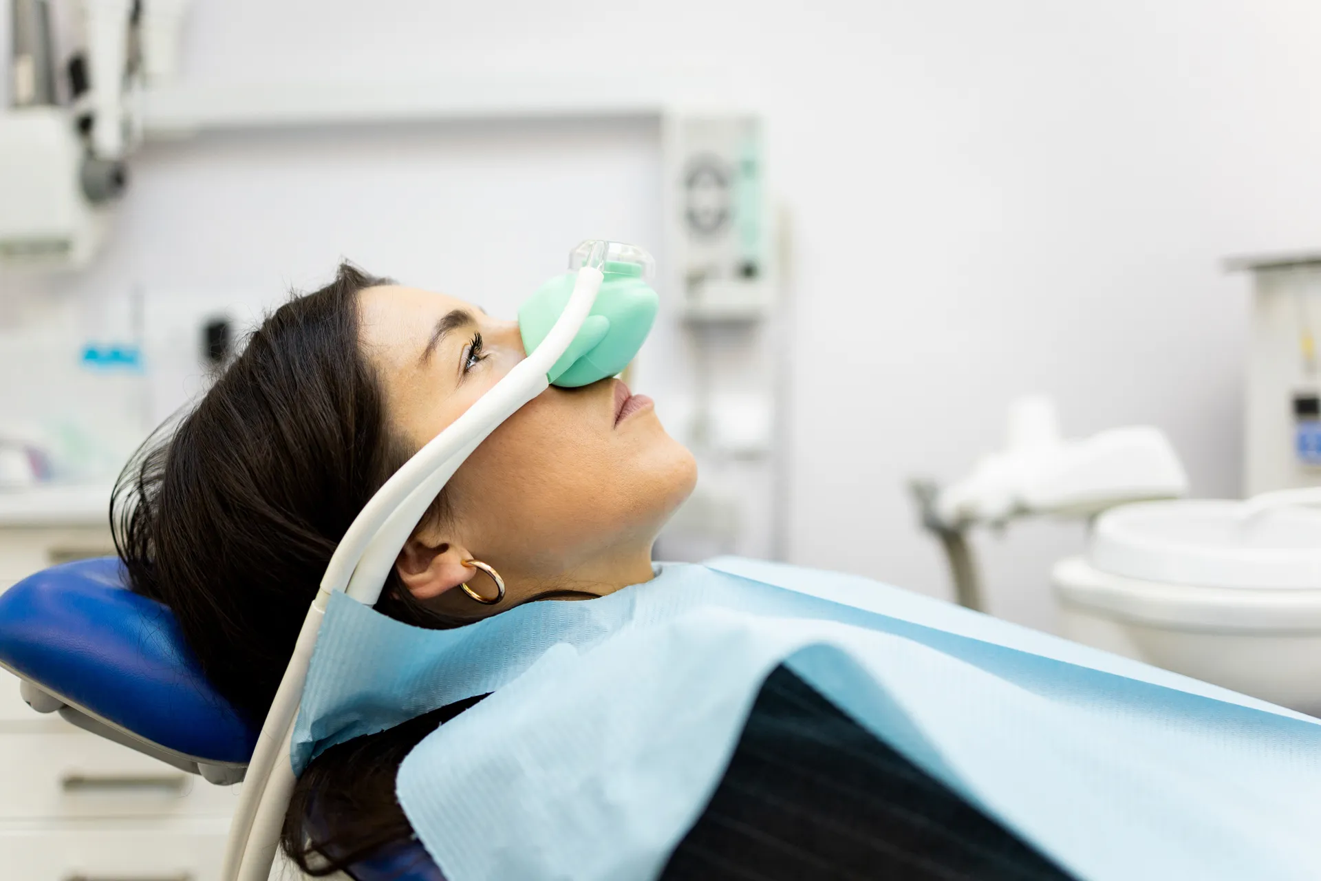Patient receiving nitrous oxide