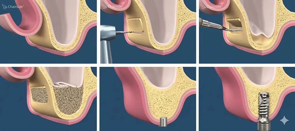Lateral sinus lift surgical procedure